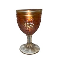 Vintage Dugan Marigold &amp; Clear Glass Grape and Leaf Cordial - $25.00