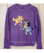 BBC Studios BLUEY Long Sleeve Crewneck Graphic T-shirt Purp  Girl&#39;s Sz 6... - $244.73 MXN
