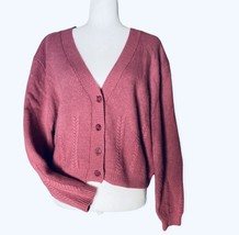 Vtg OBR Size Large L Lambswool Angora blend Mauve pink Cropped Boxy Y2K ... - £29.67 GBP