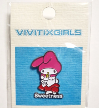 My Melody Vivitix Girls Pin Badge Sanrio 1999 Old Rare Ver,Sweethness - £20.00 GBP