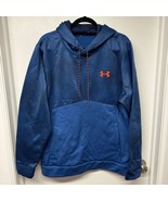 Under Armour Mens Storm Loose Fit Dry Fit Pullover Hoodie Blue Orange Si... - $34.64