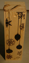 Bottled Poetry Joy Wood Wine Box Holder Storage Display Decor Holiday Christmas - £20.03 GBP