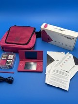 Nintendo DSi Pink Handheld Console with 9 Game Lot Charger Carrying Case... - $116.88
