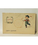 Postcard vtg Antique Ephemera Post Card Happy Birthday Graduate 1930 Gre... - £11.64 GBP