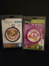 2 New Bucilla My 1st Stitch Puppy Peace Symbol  Cross Stitch Kit Kid crafts - $324.27 MXN