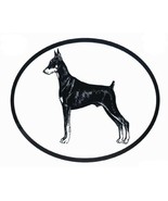 Doberman Pinscher Decal - Dog Breed Oval Vinyl Black &amp; White Window Sticker - $4.00