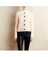 ANTHROPOLOGIE KNITTED &amp; KNOTTED Plaid Boucle Cardigan Sweater Womens Siz... - $898.75 MXN