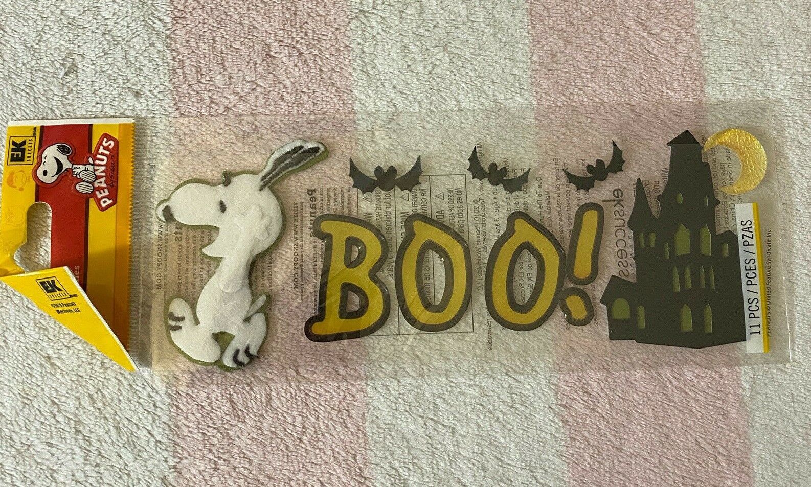 EK Success Peanuts Snoopy Boo Haunted House Spooky Halloween Scrapbook Stickers - $6.99