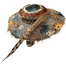 VTG 1940s 1950s Wide Brim Pheasant Feather Hat Yokohama Dramatic Couture... - $143.50