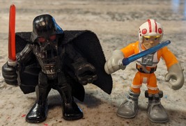 Playskool Star Wars 3&quot; Darth Vader And Luke Skywalker 2011 Hasbro Galactic Hero - £7.94 GBP