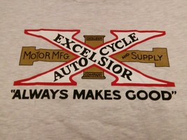 Excelsior AUTO-CYCLE Motorcycle T Shirt Motor &amp; Supply Company Chicago Brand New - £20.24 GBP