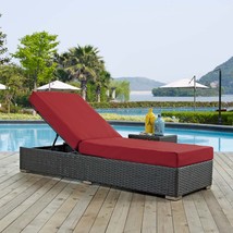 Sojourn Outdoor Patio Sunbrella Chaise Lounge Canvas Red EEI-1862-CHC-RED - £767.28 GBP