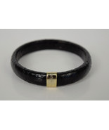 Marc Jacobs Collection Snakeskin Leather Print Black Bangle Cuff Bracele... - £38.92 GBP
