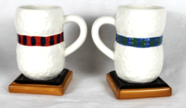 Smores Snowman Mugs Set 2 &quot;SMORES 2007&quot; By Bay Island Inc Right Hand, Left Hand - £12.59 GBP