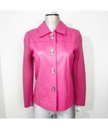Lisa International Lambskin Leather Jacket Size Small Knit Sleeves Turnl... - $72.41