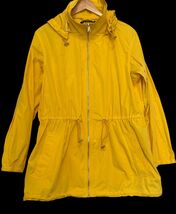 Lauren Ralph Lauren Anorak Jacket Womens XL Yellow Zip Up Hood Rain Wind... - $54.77