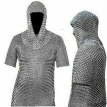 Aluminium Chain Mail Shirt Butted Haubergeon Viking Medieval Armor X-Mas Gift - £96.85 GBP