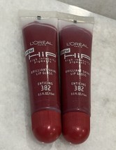 2 L&#39;oreal HIP Brilliant Shine Lip Gloss - 382 Enticing - 0.5 oz - $16.58