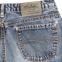 Silver Dallas Distressed Medium Wash Flare Jeans Womens Tag 29 Actual 28x31 - £15.74 GBP