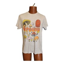 Hippie Retro Groovy Mushroom T Shirt Tee Shirt Top Gray Size Medium - £11.76 GBP