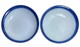 Williams-Sonoma White Porcelain Sauce Bowl Cobalt Blue Diamond Border 5.... - $17.09