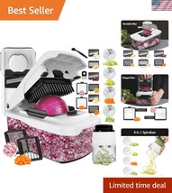 12 Blade Manual Vegetable Chopper with Container - Easy Cleanup and Effi... - €38,83 EUR