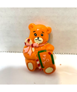Vintage Small 1.5&quot; Resin Christmas Teddy Bear Joy Refrigerator Magnet - £6.01 GBP