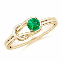 Authenticity Guarantee 
ANGARA Solitaire Emerald Infinity Knot Ring in 14K Ye... - £497.00 GBP