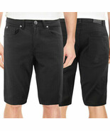 Men&#39;s Black Cotton Blend Denim Premium Quality Slim Fit Casual Jean Shorts - $49.22 CAD