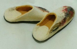 US 10 Woman Wool Felt slippers * Handmade house shoes * Art - £29.42 GBP