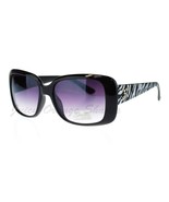 Womens Square Rectangle Frame Sunglasses Silver Zebra Print - £15.02 GBP