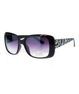 Womens Square Rectangle Frame Sunglasses Silver Zebra Print - £14.91 GBP