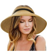 Sun Visor Hats for Women, Summer Beach Hat with Wide Brim, Adjustable - £12.99 GBP