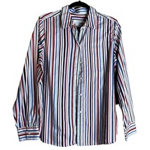 Foxcroft for Appleseed&#39;s Striped Cotton Blend Button Down Collared Shirt Size 14 - £15.00 GBP