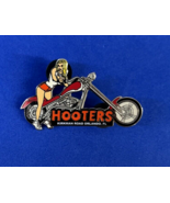 ORLANDO, FL - HOOTERS BLONDE BIKER GIRL ON RED CHOPPER MOTORCYCLE BIKE PIN - $14.99