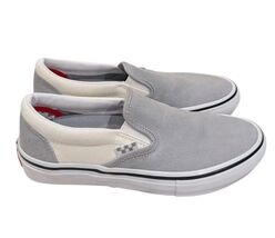 Men&#39;s Vans Skateboard Shoes Size 6 Slip On Pop Cush Gray White Checkerbo... - $40.16 CAD