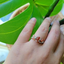 Dainty Handmade Silver Stone Wire Ring, size 5.75 - $12.99