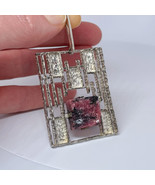 Vintage Rhodonite Silver Pendant Modernist Unisex Pendant 1970s Raw Gems... - €197,89 EUR