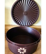 Vintage Tupperware Servalier Canister Brown With Lid 1204 7 See Pictures - $252.73 MXN