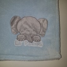 Snugly Baby Lil Peanut Blue Gray Elephant Fleece Baby Blanket Lovey Security Boy - £24.07 GBP