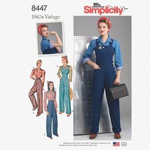 Vintage Chic 1940s Misses&#39; Pants &amp; Blouses Set, Sizes 16-24 - $54.40