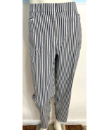 Chicos Fabulously Slimming Ankle Pants Blue Striped 16-18 NWT - $32.57 CAD