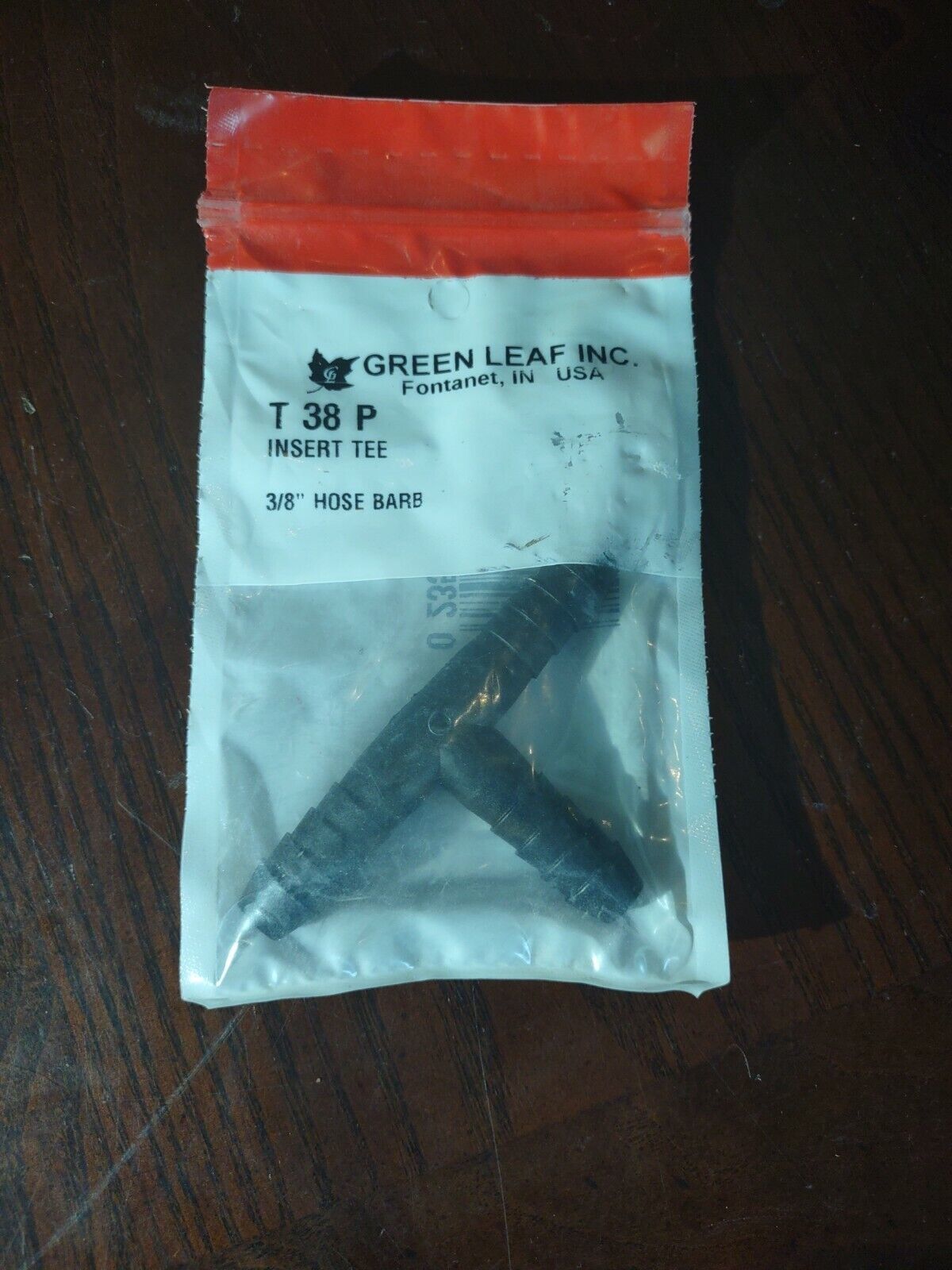 Adapter Tee 3/8 Inch Barb,No T 38 P,  Green Leaf Inc - $10.77