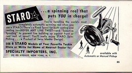 1953 Print Ad Staro Fishing Reels Swiss Design New York,NY - $9.25