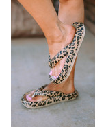 Leopard Print Thick Sole Flip Flops - $15.50 CAD