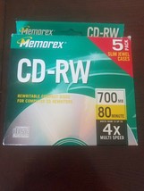 Four (4) Pack Memorex Rewritable CD-RW 4X 700MB 80 Min in Jewel Cases 1 missing - £22.60 GBP