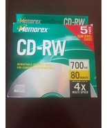 Four (4) Pack Memorex Rewritable CD-RW 4X 700MB 80 Min in Jewel Cases 1 ... - $562.24 MXN