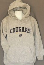 BYU Cougars Boys Hoodie Size Medium 5/6 Gray Brigham Young Stitched Sweat Shirt - £17.17 GBP