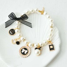 Pet Bow Pearl Collar Cat Jewelry Pendant Princess Necklace Dog Sweet Dec... - £10.62 GBP