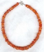 Large Carnelian Nugget and Sterling Silver Necklace, Toggle Clasp - £29.89 GBP